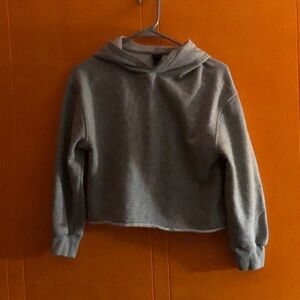 Women’s cropped hoodie top color grey size large